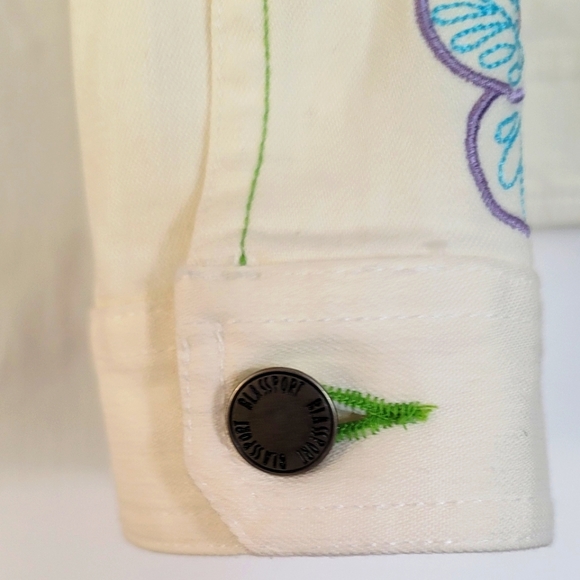 Blassport Cream Denim Embroidered Jacket - Picture 9 of 15
